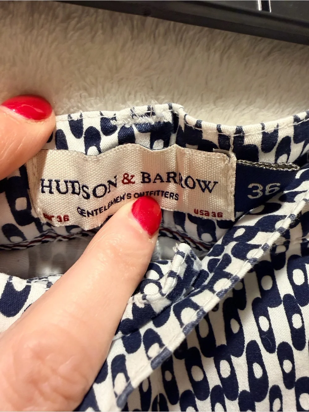 Hudson & Barrow Gentlemen's Outfitters All Over Pattern Chino Shorts 36